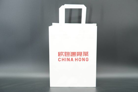 Flap Rope Handle Paper Bags Lightweight Recyclable Paper Grocery Bags