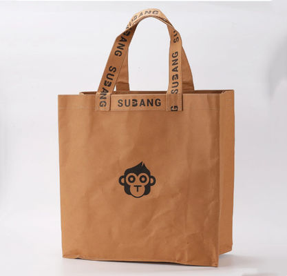 High Quality Reusable Custom Logo Print Waterproof Washable Plain Brown Kraft DuPont Tyvek Paper Packaging