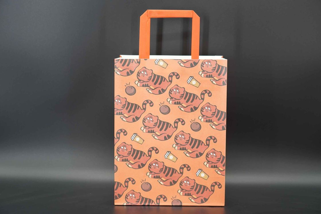 Packaging Kraft Paper Carrier Bags Printing Custom Restaurant Paper Bags