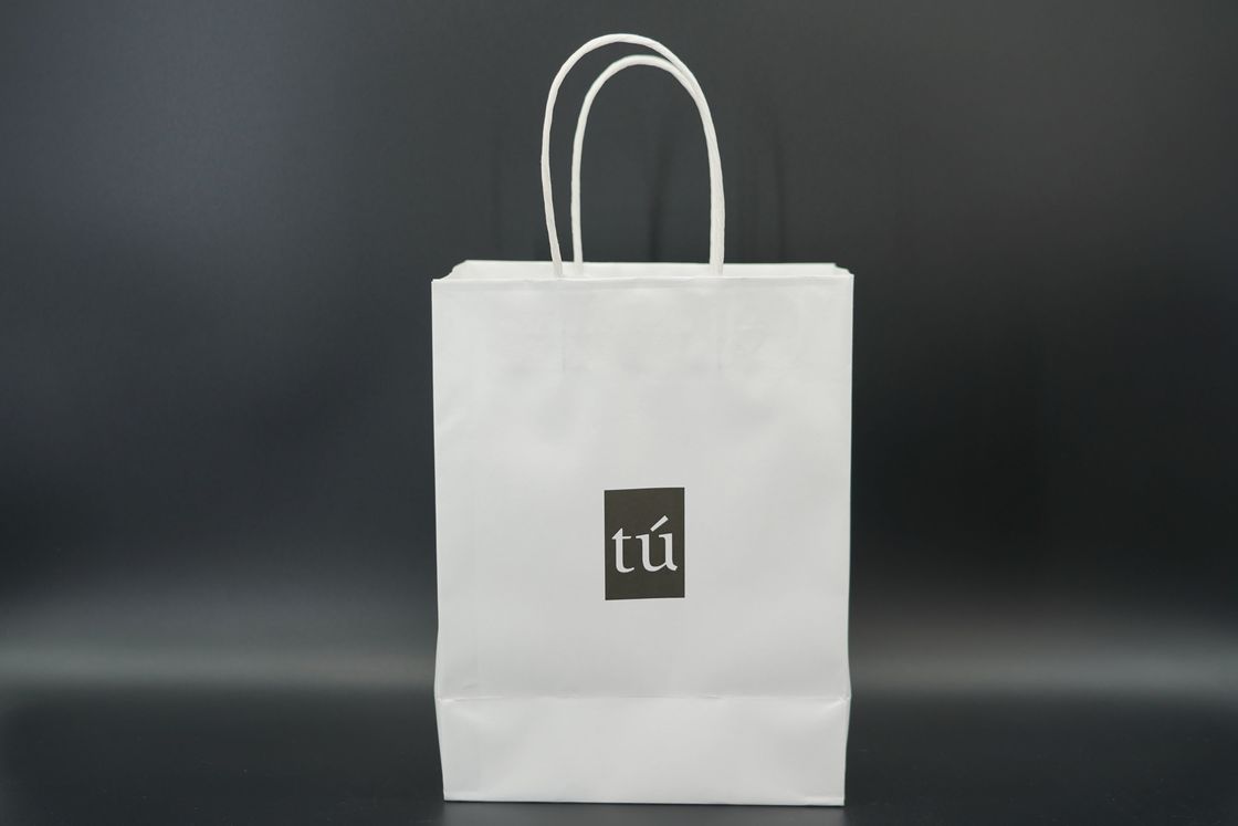 Custom Factory Price Lovely Gift White Kraft Paper Bag Fancy Design Wist Kraft Paper Bag