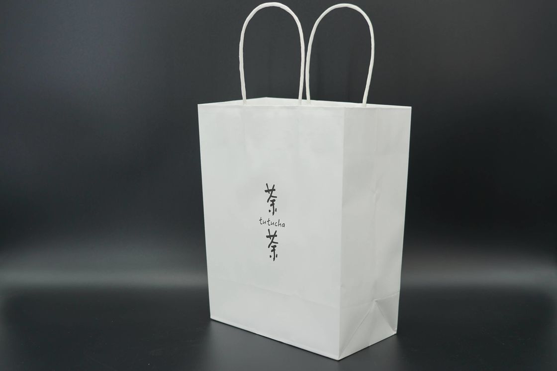 Custom Factory Price Lovely Gift White Kraft Paper Bag Fancy Design Wist Kraft Paper Bag