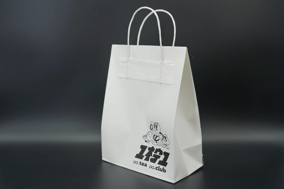 Wholesale Catering Milk Tea Cake Packaging Kraft Paper Portable Takeaway Bag Lunch Bag