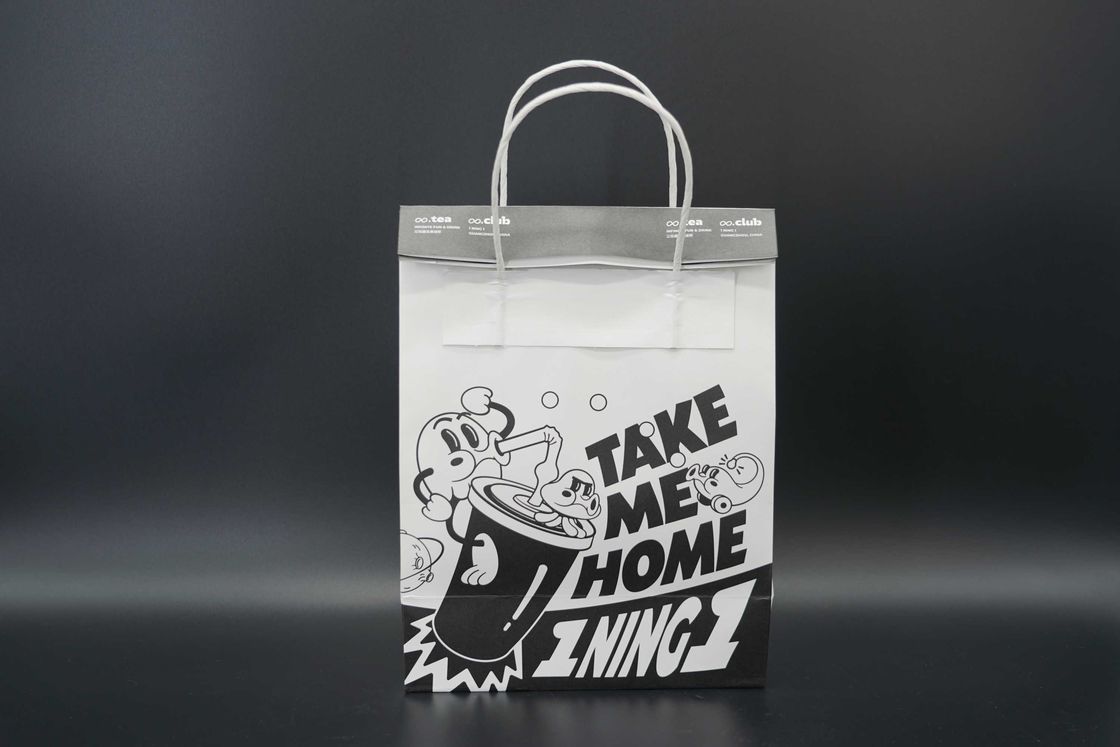 Wholesale Catering Milk Tea Cake Packaging Kraft Paper Portable Takeaway Bag Lunch Bag