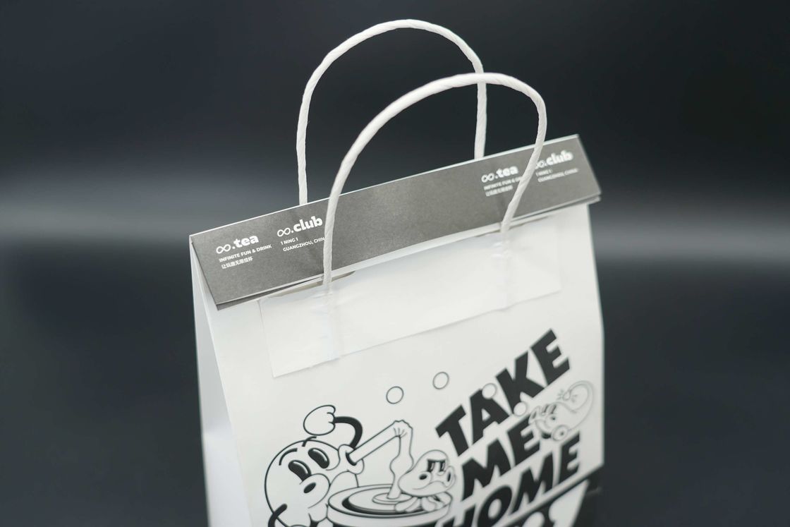 Wholesale Catering Milk Tea Cake Packaging Kraft Paper Portable Takeaway Bag Lunch Bag