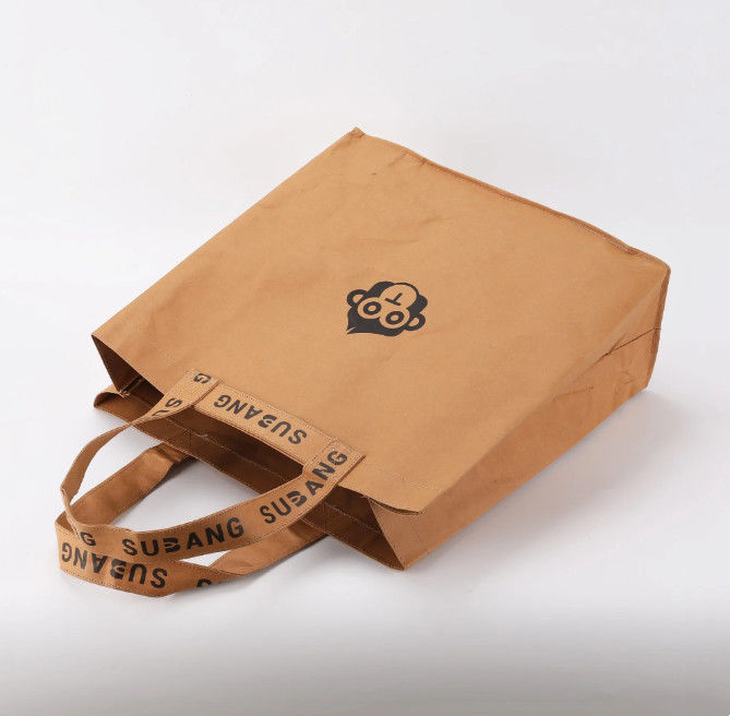 High Quality Reusable Custom Logo Print Waterproof Washable Plain Brown Kraft DuPont Tyvek Paper Packaging