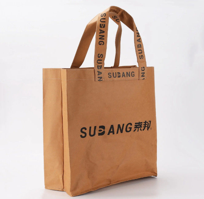 High Quality Reusable Custom Logo Print Waterproof Washable Plain Brown Kraft DuPont Tyvek Paper Packaging